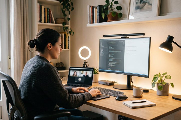 Iluminación para home office: lámparas, barras de luz y soluciones para videollamadas