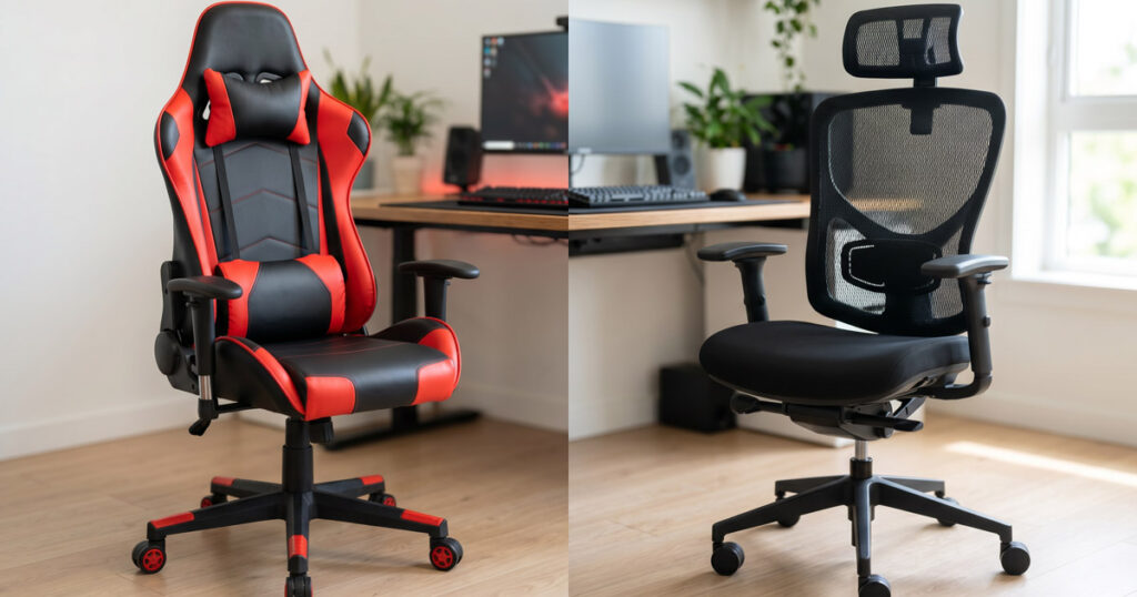 silla gaming vs silla ergonómica para trabajar desde casa