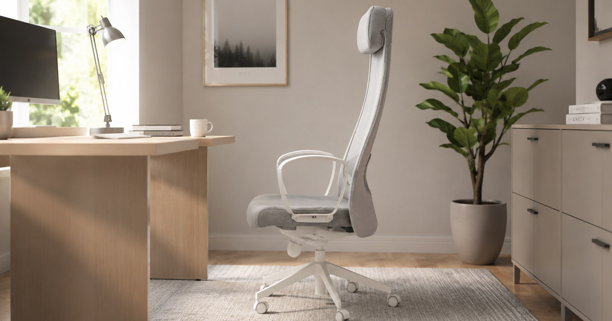 Silla de oficina IKEA Markus en un home office moderno