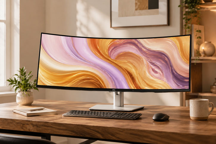 Monitor plano Dell UltraSharp U4924DW de 49 pulgadas con dos ventanas abiertas lado a lado - monitor ultrawide trabajo