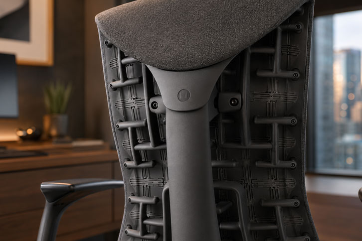 Respaldo Pixelated Support de la Herman Miller Embody vista de cerca - Herman Miller Embody Review: ¿La Silla Más Cómoda del Mundo?