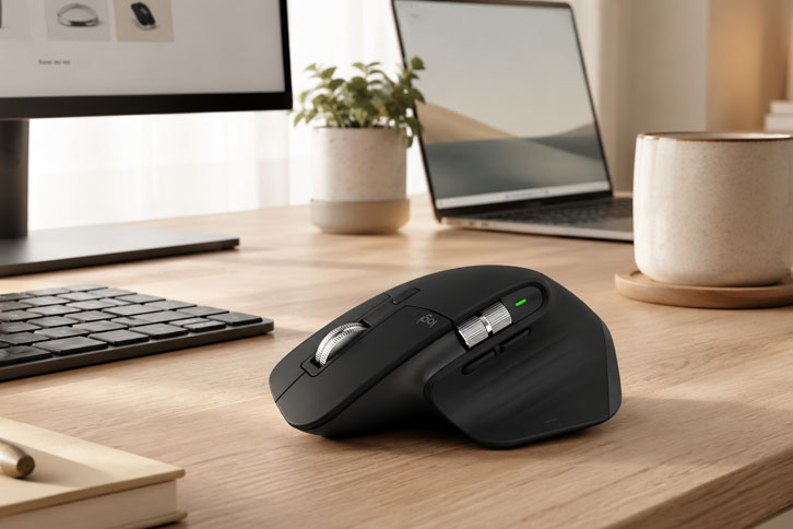 mouse sobre escritorio de home office