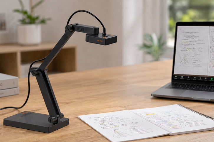 Home Office para Maestros: El Mejor Setup para Clases Online en 2026 - cámara de documentos IPEVO para pizarra digital