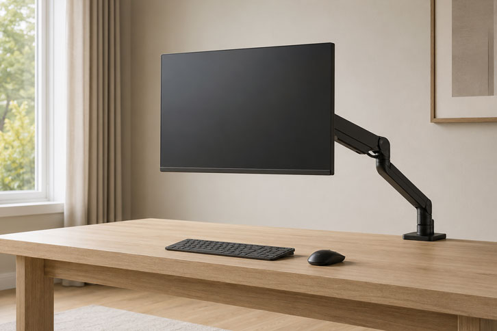 minimalista - brazo para monitor en setup minimalista