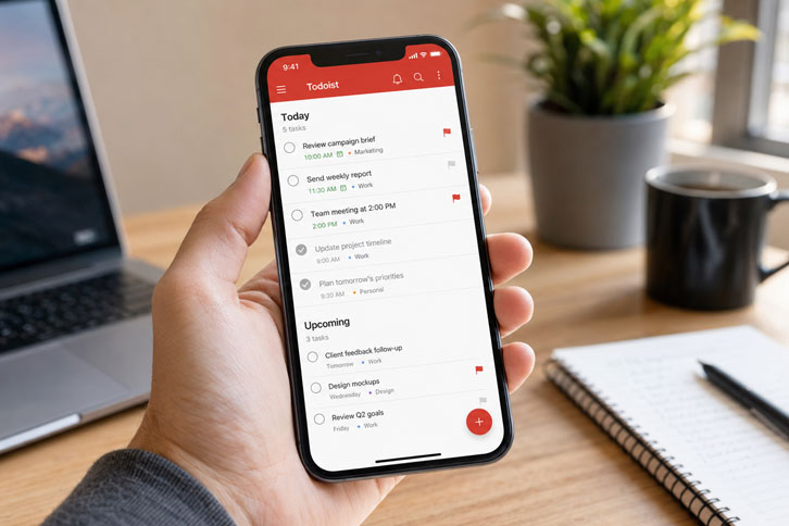 Todoist app de tareas simple para trabajo remoto