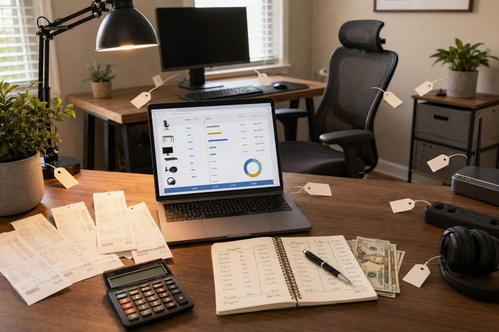 Desglose de gastos para calcular el presupuesto de un home office