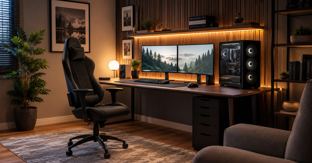 Silla gaming usada en un home office para trabajar y jugar - Las 7 Mejores Sillas Gaming para Trabajar y Jugar en 2026