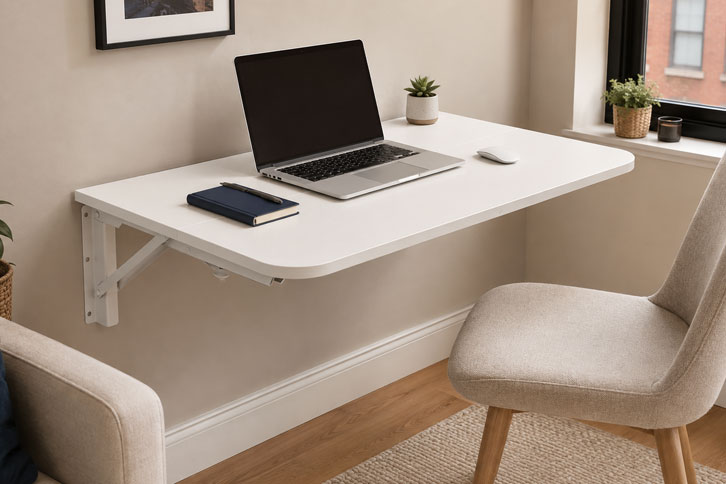 HOOBRO Folding Wall Desk - El que menos espacio ocupa cerrado