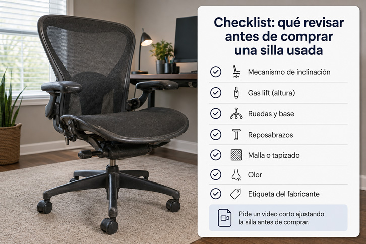 dónde comprar silla de oficina usada